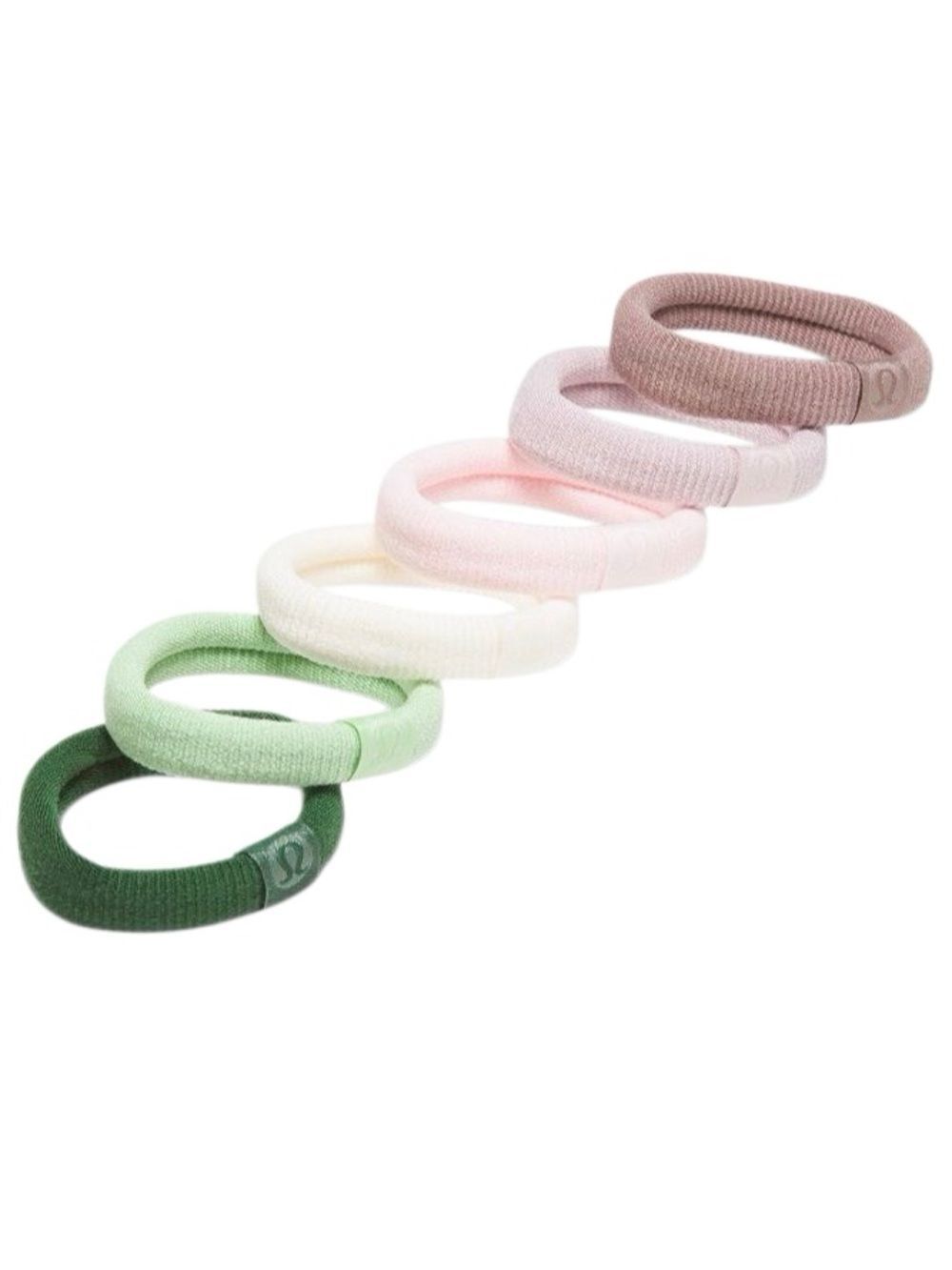Lululemon Knit Hair Ties 6 Pack Ashen Rose/Porcelain Pink/Pink Pearl/Coconut